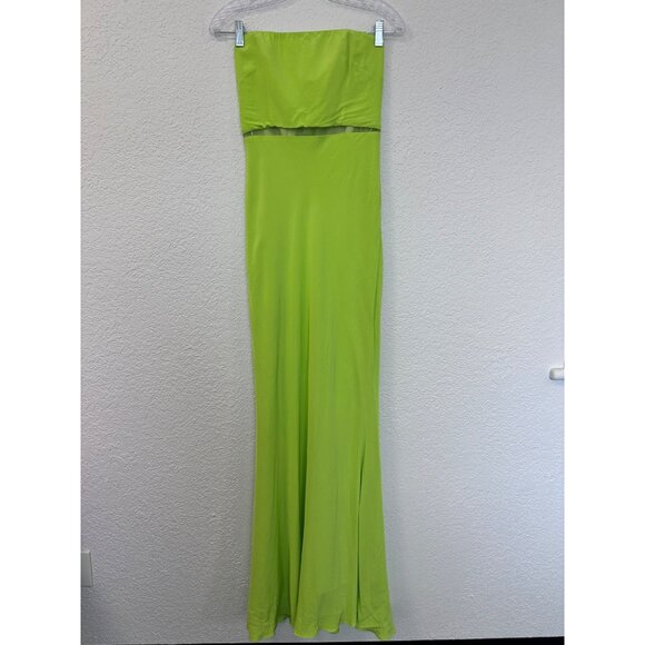LOVERS + FRIENDS Pryce Sleeveless Maxi Dress Gown Size S Bright LIme Green - Picture 1 of 16